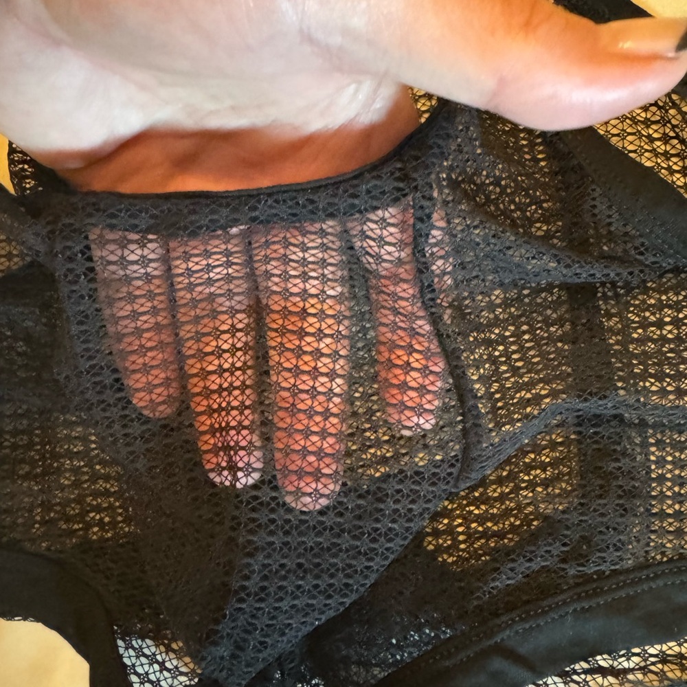 Black Mesh Intimate Bodysuit - Picture 2 of 3